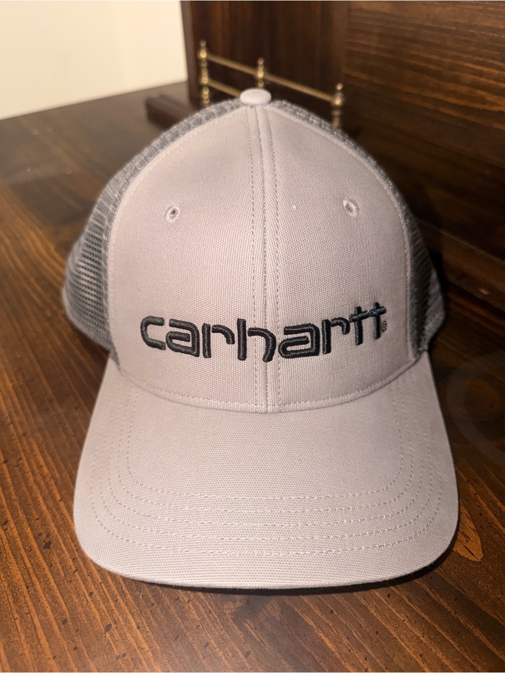 Carhartt Gray Mesh-Back Logo Hat